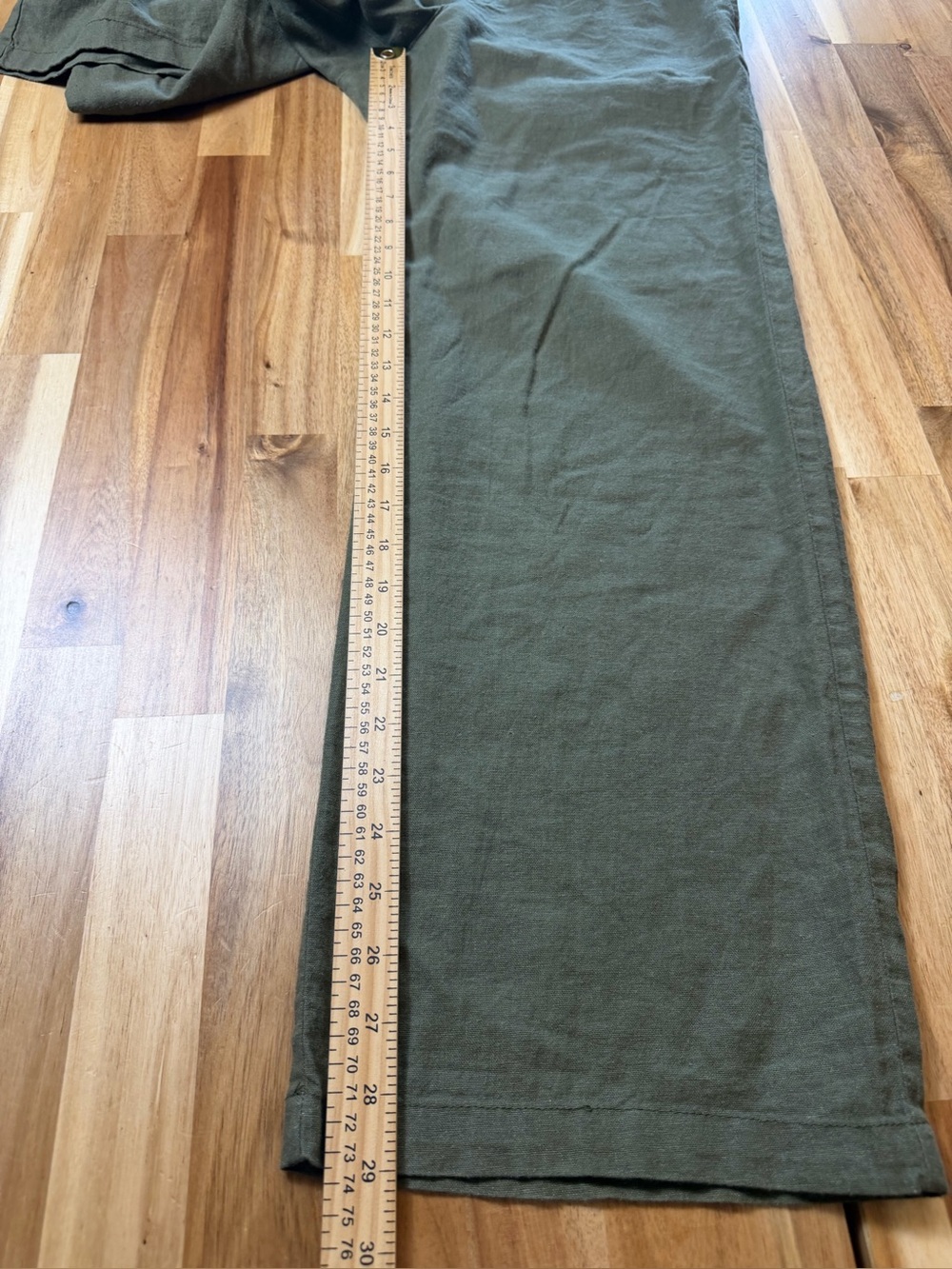 Old Navy Linen Blend Wide Leg Pants Olive Green Pull On Size Small - Picture 11 of 11